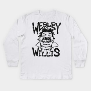Retro Wesley Willis Kids Long Sleeve T-Shirt